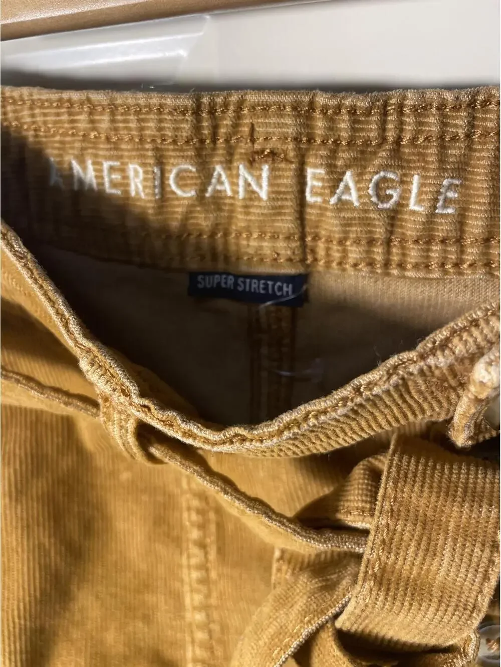 American Eagle Mini Skirt Women's Size 0 Corduroy Tie Casual Button Boho Casual